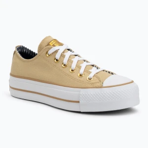 Trampki damskie Converse Chuck Taylor All Star Lift Platform Herringbone Stripe utility sunflower / trek tan Żółty