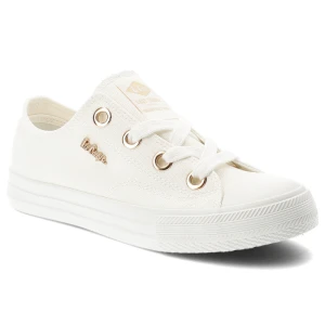 Trampki damskie Lee Cooper, cholewka z materiału tekstylnego wiązanie z przodu na płaskiej podeszwie, białe, LCW-26-02-4068L SVL-653