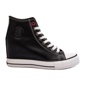 Trampki Damskie Na Koturnie Cross Jeans NN2R4005 Czarne