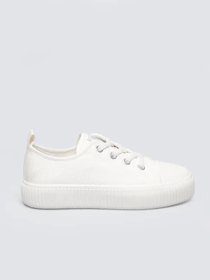 Trampki dziewczęce na platformie białe TT374108 101 BIG STAR