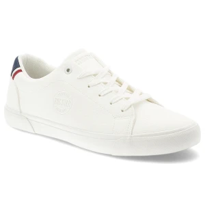 Trampki męskie Big Star, skóra ekologiczna sznurowany fason klasyczna gumowa podeszwa okrągły nosek minimalistyczny design, białe, TT174083