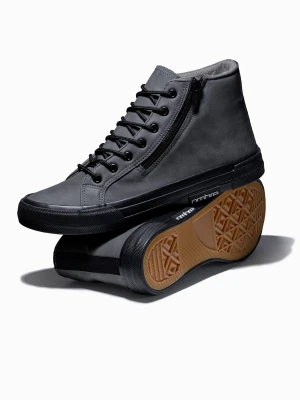 Zdjęcie produktu Trampki męskie sneakersy - grafitowe V4 Ombre Clothing