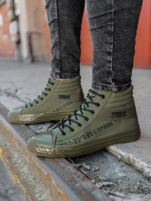 Trampki męskie za kostkę - khaki V3 T357
 -                                    40 Ombre