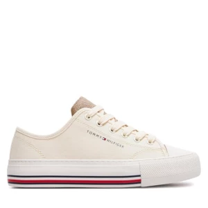 Trampki Tommy Hilfiger Low Cut Lace-Up Sneaker T3A9-33185-1687 S Beżowy