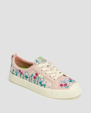 Trampki Zamszowe Damskie Cariuma Oca Low Rose Suede Embroidered Flowers