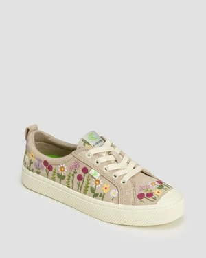Trampki Zamszowe Damskie Cariuma Oca Low Rose Suede Embroidered Flowers