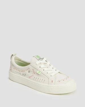 Trampki Ze Skóry Zamszowej Cariuma Oca Suede Smoke White Embroidered