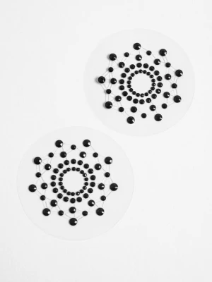 Transparentne nasutniki z czarnymi kryształkami - Drops POUPEE