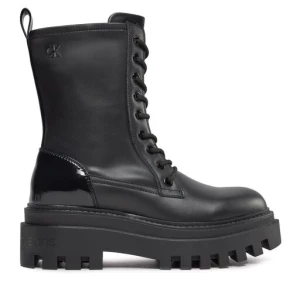 Trapery Calvin Klein Jeans Chunky Boot Laceup Lth Mg Sat YW0YW01285 Triple Black 0GT