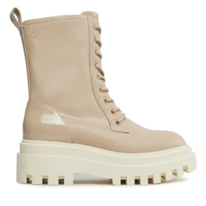 Trapery Calvin Klein Jeans Chunky Laceup Lth Mg Sat YW0YW01285 Beżowy