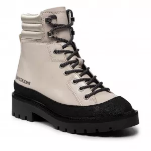 Trapery CALVIN KLEIN JEANS - Combat Mid Laceup Hiking Boot YW0YW00337 Muslin AEO