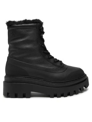 Trapery Calvin Klein Jeans Flatform Lace Up Boot Padded YW0YW01557 Czarny