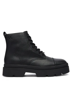 Trapery Calvin Klein Lugged Mid Lace Up Tc Tu Lth HM0HM02267 Czarny