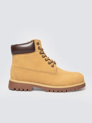 Trapery męskie ze skóry naturalnej zamszowej brązowe OO174136 802 BIG STAR