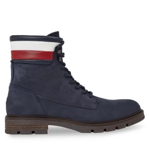 Trapery Tommy Hilfiger Corporate Hilfiger Nubuck Boot FM0FM04801 Niebieski