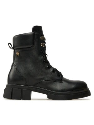 Trapery Tommy Hilfiger Lace-Up Biker Leather FW0FW08167 Czarny