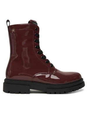 Trapery Tommy Hilfiger Lace-Up Bootie T4A5-34025-0775 D Bordowy