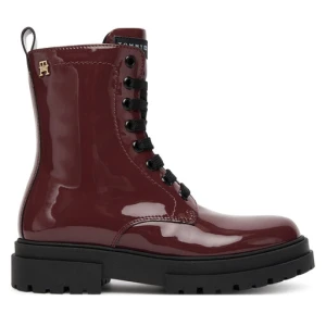 Trapery Tommy Hilfiger Lace-Up Bootie T4A5-34025-0775 S Bordowy