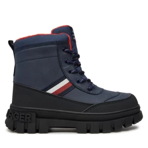 Trapery Tommy Hilfiger Stripes Fur Boot T3X5-33713-1487 S Granatowy