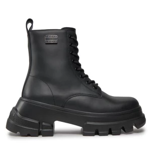 Trapery Tommy Jeans Tjw Chunky Leather Boot EN0EN02503 Czarny