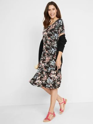 Trapezowa sukienka w długości do kolan, z dżerseju bonprix