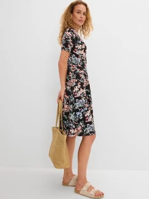 Trapezowa sukienka w długości do kolan, z dżerseju bonprix