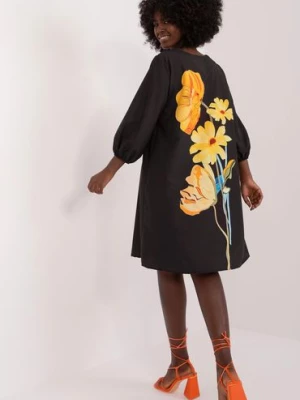 Trapezowa sukienka z printem Italy Moda