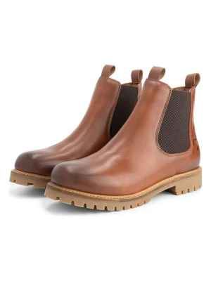 TRAVELIN' Skórzane botki w kolorze jasnobrązowym rozmiar: 40