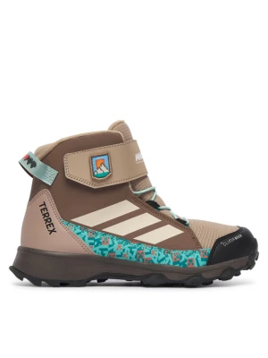 Trekkingi adidas Minecraft Terrex Snow Cf Climawarm Winter Shoes Kids KJ6490 Beżowy ciemny
