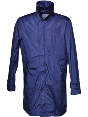Trench coat in navy blue nylon Baldinini