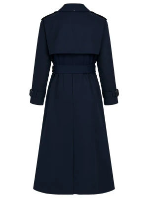 Trencz 02 - klasyczny płaszcz przejściowy - Elegant Navy LAIF