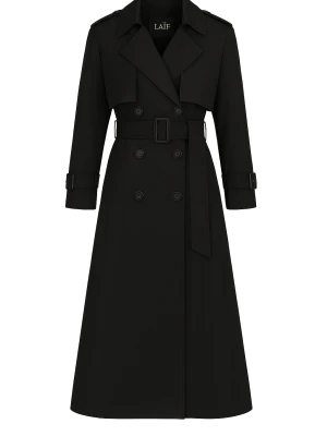 Trencz 02 - klasyczny płaszcz przejściowy - PITCH BLACK LAIF