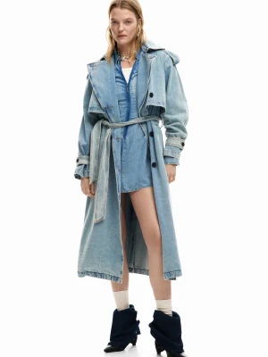 Trencz dżinsowy z paskiem Desigual