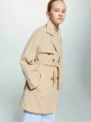 Trencz klasyczny z paskiem średni brązowy - Dzieci - - MANGO KIDS