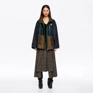 Trencz krótki wysoki kołnierz wielobarwna karata granatowy BIMBA Y LOLA