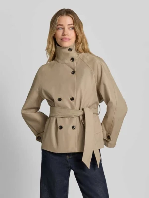 trencz kurtka z wiązanym paskiem model 'Munet' NEO NOIR