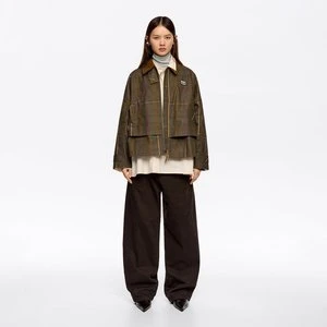 Trencz litera A krótki krata khaki BIMBA Y LOLA