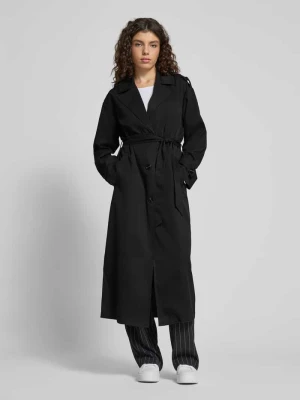 Trencz o kroju comfort fit z kołnierzem z połami model ‘LINE’ Only Czarny
