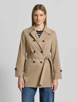 Trencz o kroju regular fit z paskiem w talii do wiązania model 'CHALSEA OLIVIA' Vero Moda