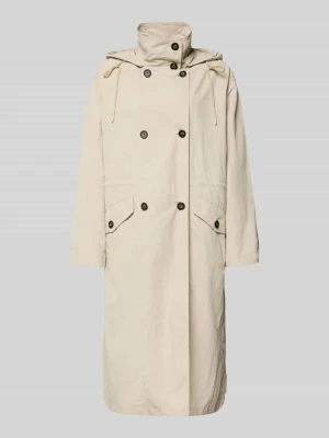 Trencz o kroju relaxed fit w fakturze crinkle Marc O'Polo Piaskowy