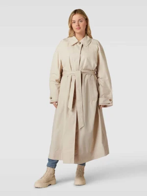 Trencz PLUS SIZE z czystej bawełny model ‘PEACHED’ Tommy Hilfiger Beżowy