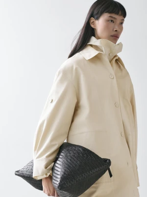 Trencz Z Bawełny Z Podwijanymi Rękawami - Jasnożółty - - Massimo Dutti - Kobieta