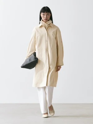 Trencz Z Bawełny Z Podwijanymi Rękawami - Jasnożółty - - Massimo Dutti - Kobieta