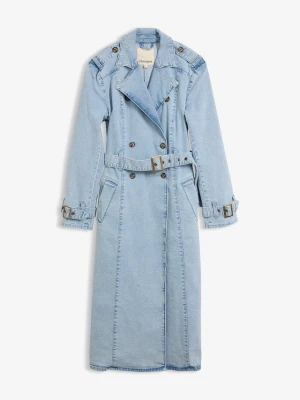 Trencz z denimu BonPrix niebieski