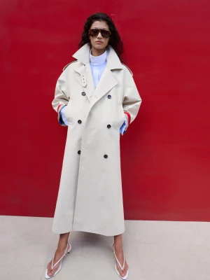 Trencz z kołnierzem kominowym i klamrą beżowy - Kobieta - - MANGO