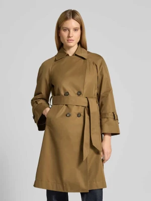 Trencz z kołnierzem z połami i wiązanym paskiem LUISA CERANO