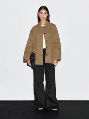 Trencz Z Mieszanki Bawełny O Dopasowanej Talii - Brązowy - - Massimo Dutti - Female