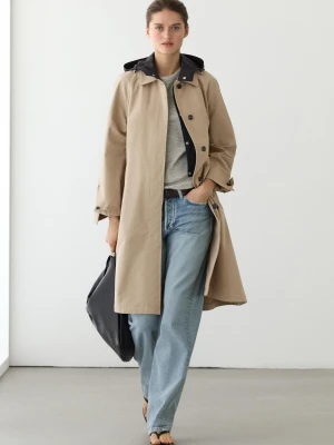Trencz Z Odpinanym Kapturem - Beżowy - - Massimo Dutti - Kobieta