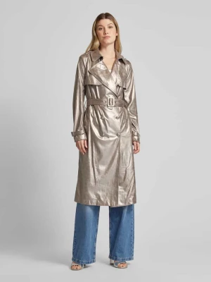 Trencz z paskiem w talii model ‘ADELE’ Guess Srebrny