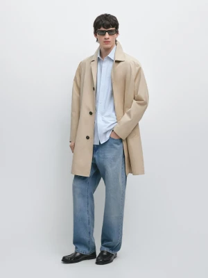 Trencz Z Podszewką W Kratę Z Bawełny - Beżowy - - Massimo Dutti - Mężczyzna